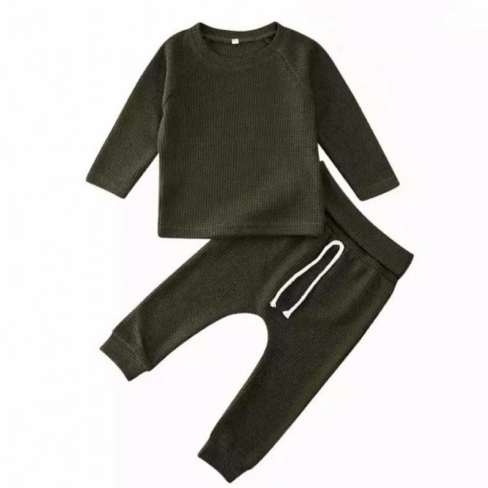 OLIVE | Two-piece waffle knit baby toddler set